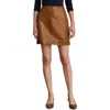 Ralph Lauren Lauren  Croc Embossed Lambskin Leather Miniskirt In Brown