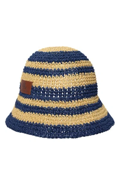 Ralph Lauren Lauren  Crochet Straw Bucket Hat