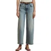 Ralph Lauren Plus Size High-rise Wide-leg Cropped Jeans In Alicia Wash