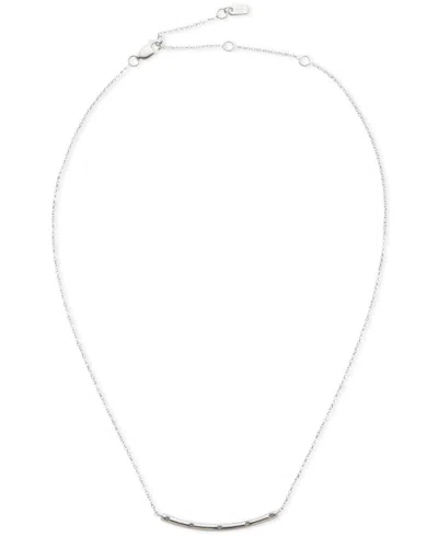 Ralph Lauren Lauren  Crystal Studded Curved Bar Collar Necklace In Sterling Silver, 15" + 3" Extender In Metallic