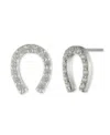 Ralph Lauren Cubic Zirconia Horseshoe Stud Earrings In Sterling Silver In Silver
