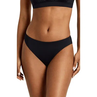 Ralph Lauren Lauren  Curved Waist Bikini Bottoms In Black