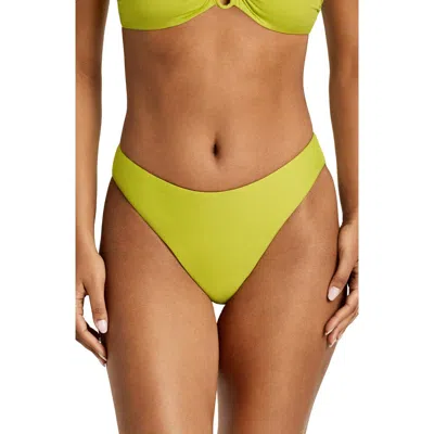 Ralph Lauren Lauren  Curved Waist Bikini Bottoms In Green