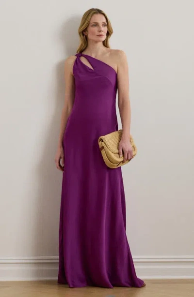 Ralph Lauren Lauren  Cutout One-shoulder Charmeuse Gown
