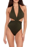 Ralph Lauren Lauren  Cutout Twist One-piece Halter Swimsuit