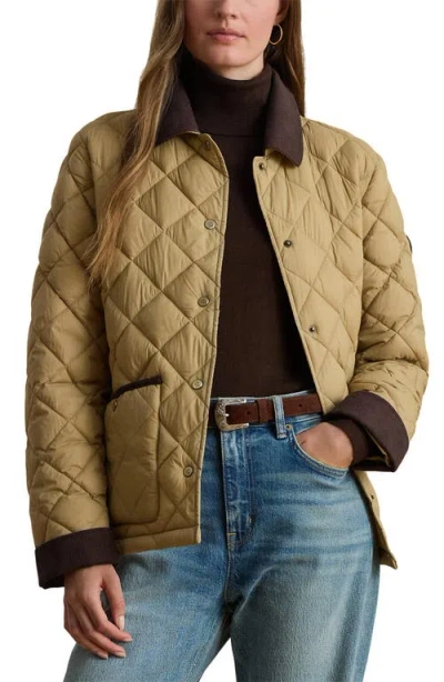 Ralph Lauren Lauren  Diamond Quilted Jacket In Brown