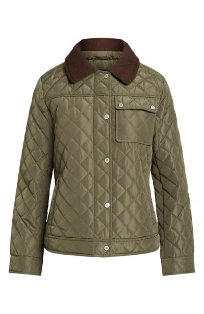 Ralph Lauren Lauren  Diamond Quilted Jacket In Green