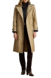 Ralph Lauren Lauren  Double Breasted Belted Rain Coat In Gold