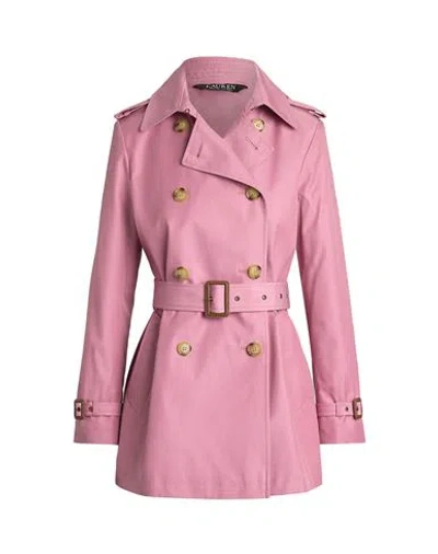 Ralph Lauren Lauren  Double-breasted Cotton-blend Trench Coat Woman Overcoat & Trench Coat Antique Ro In Pink