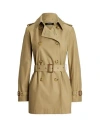 Ralph Lauren Double Breast Belt Tr 30 Lined Coat In Beige