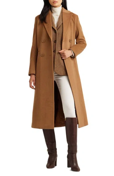 RALPH LAUREN LAUREN RALPH LAUREN DOUBLE BREASTED WOOL BLEND REEFER COAT
