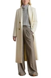Ralph Lauren Lauren  Double Breasted Wool Blend Reefer Coat In Neutral