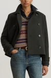 Ralph Lauren Lauren  Double Breasted Wool Blend Twill Jacket In Green