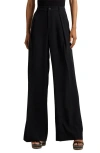 Ralph Lauren Double-faced Georgette Wide-leg Pant In Black