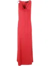 Ralph Lauren Elkanah Sleeveless Gown Dress In Red