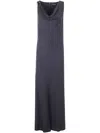 Ralph Lauren Cowl-neck Ring-detail Maxi Dress In Blue