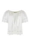 Ralph Lauren Lace-trimmed Gathered Blouse