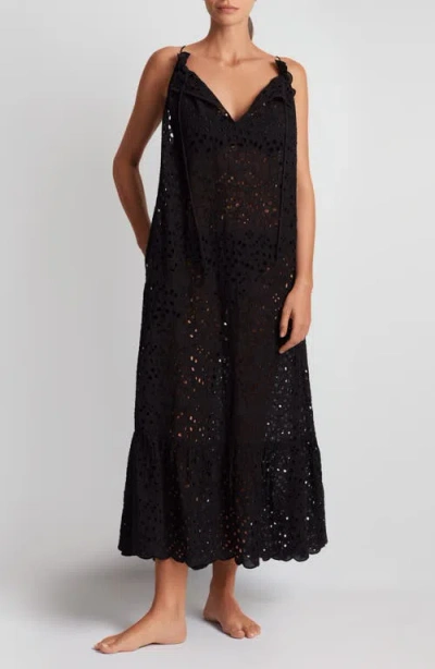Ralph Lauren Lauren  Embroidered Eyelet Cotton Cover-up Dress