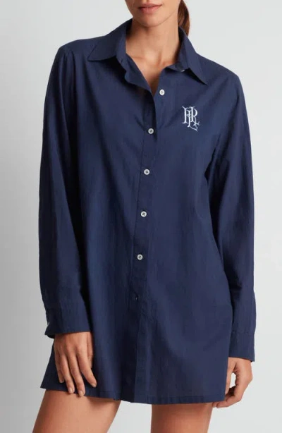 Ralph Lauren Lauren  Embroidered Logo Organic Cotton Cover-up Shirtdress