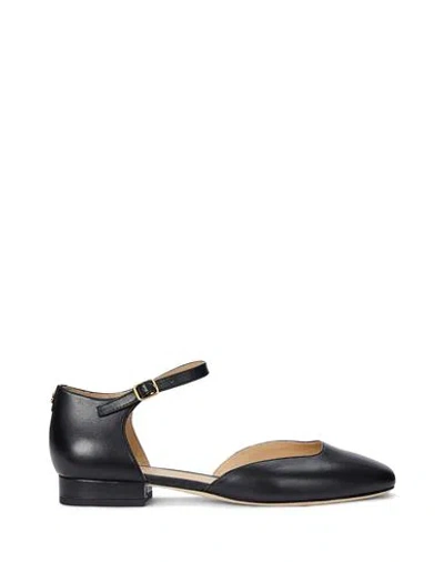 Ralph Lauren Lauren  Emellie Calfskin Mary Jane Woman Ballet Flats Black Size 8 Leather