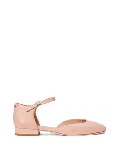 Ralph Lauren Lauren  Emellie Nappa Leather Mary Jane Woman Ballet Flats Light Pink Size 8 Leather