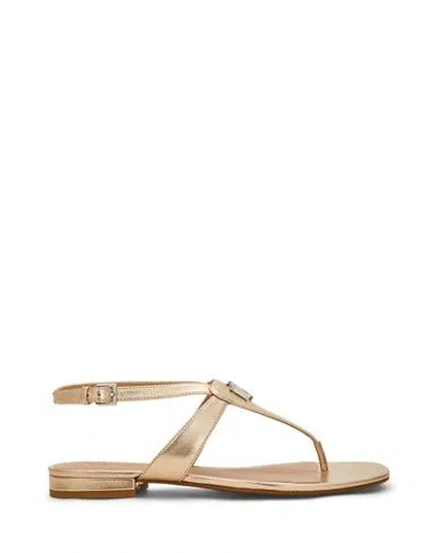 Ralph Lauren Lauren  Everley Metallic Nappa Leather Sandal Woman Thong Sandal Copper Size 8 Leather