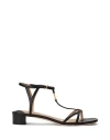 Ralph Lauren Lauren  Fallon Nappa Leather Sandal Woman Sandals Black Size 9.5 Leather In Black