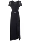 Ralph Lauren Farrysh Short Sleeve Gown Dreaa In Black