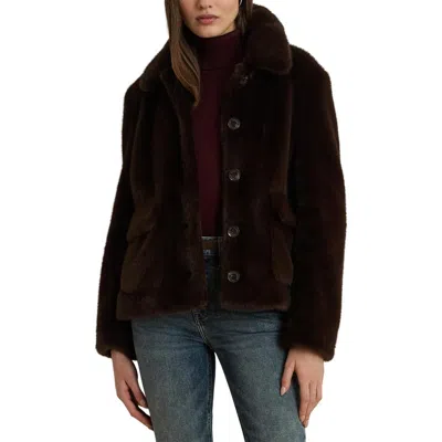 Ralph Lauren Lauren  Faux Fur Jacket In Brown