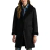 Ralph Lauren Lauren  Faux Shearling Coat In Black