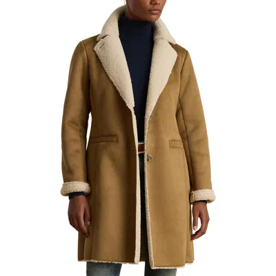 Ralph Lauren Lauren  Faux Shearling Coat In Brown
