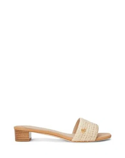 RALPH LAUREN LAUREN RALPH LAUREN FAY BRAIDED RAFFIA SANDAL WOMAN SANDALS BEIGE SIZE 8 NATURAL RAFFIA