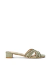 Ralph Lauren Lauren  Fay Suede & Leather Multistrap Sandal Woman Sandals Sage Green Size 8 Sheepskin
