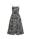 Ralph Lauren Lauren  Floral Belted Faille Cocktail Dress Woman Midi Dress Black Size 6 Polyester