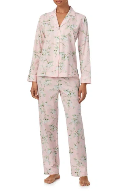 Ralph Lauren Lauren  Floral Cotton Blend Pajamas In Pink