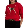 Ralph Lauren Intarsia-knit Foxhound Cotton Sweater In Red