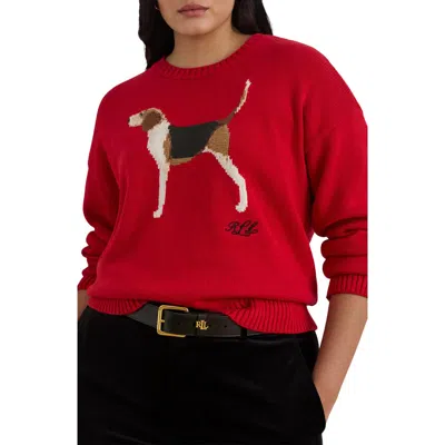 RALPH LAUREN LAUREN RALPH LAUREN FOXHOUND COTTON INTARSIA SWEATER