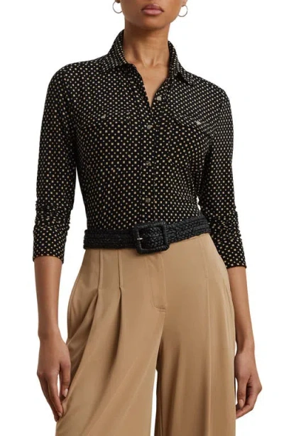 RALPH LAUREN LAUREN RALPH LAUREN GEO PRINT JERSEY SHIRT