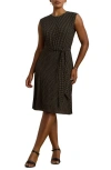 Ralph Lauren Geo-print Belted Bubble Crepe Dress In Multi