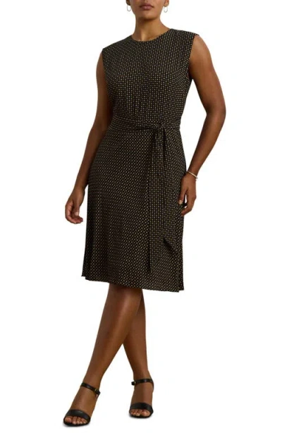 RALPH LAUREN LAUREN RALPH LAUREN GEO PRINT SLEEVELESS CREPE DRESS