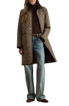 Ralph Lauren Lauren  Glen Plaid Quilted Coat In Green