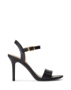Ralph Lauren Lauren  Gwen Burnished Leather Sandal Woman Sandals Black Size 9.5 Leather