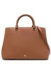 Ralph Lauren Hanna Leather Satchel Bag In Brown