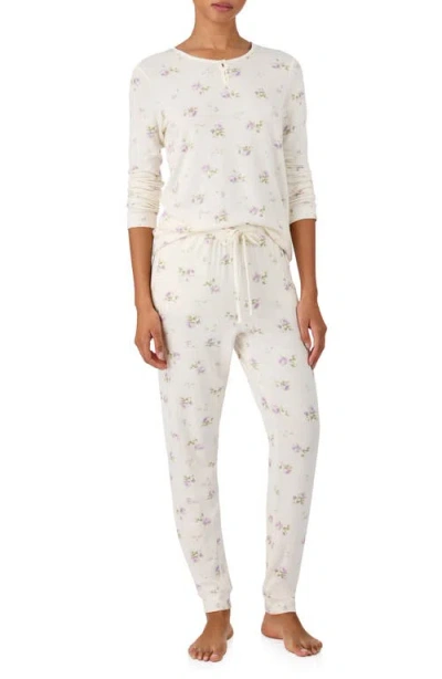 Ralph Lauren Lauren  Henley Cotton Blend Pajamas In Multi