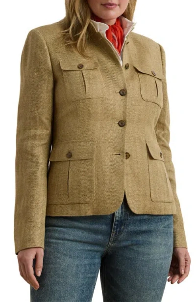 RALPH LAUREN LAUREN RALPH LAUREN HERRINGBONE LINEN JACKET