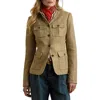 Ralph Lauren Womens Herringbone Linen Jacket 0 14p In Green