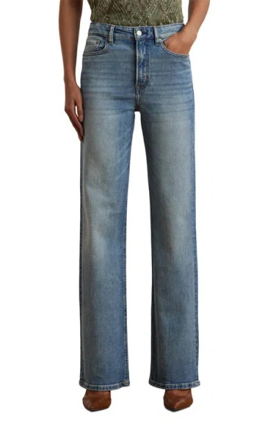Ralph Lauren Lauren  High Waist Wide Leg Jean In Alicia Wash