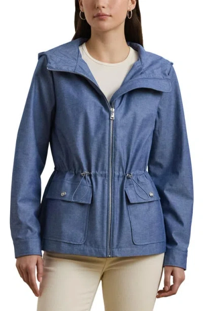 Ralph Lauren Lauren  Hooded Jacket In Agate Blue