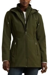 Ralph Lauren Lauren  Hooded Soft-shell Jacket With Interior Quilted Bib In Loden