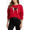 Ralph Lauren Intarsia-knit Foxhound Cotton Sweater In Red